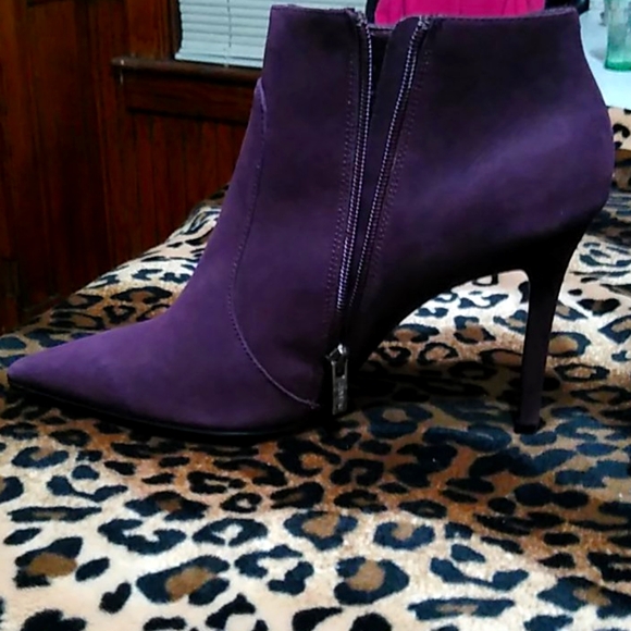 plum colored booties